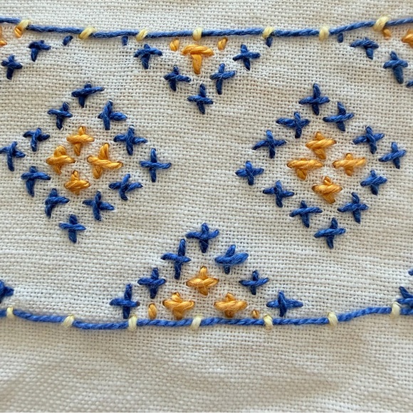 Vintage Hand-Embroidered Table Topper • 32” x 32” - Picture 4 of 10